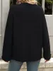 Classic Long Sleeve Crewneck Top with Button Cuff Detail sold by Anna-Kaci