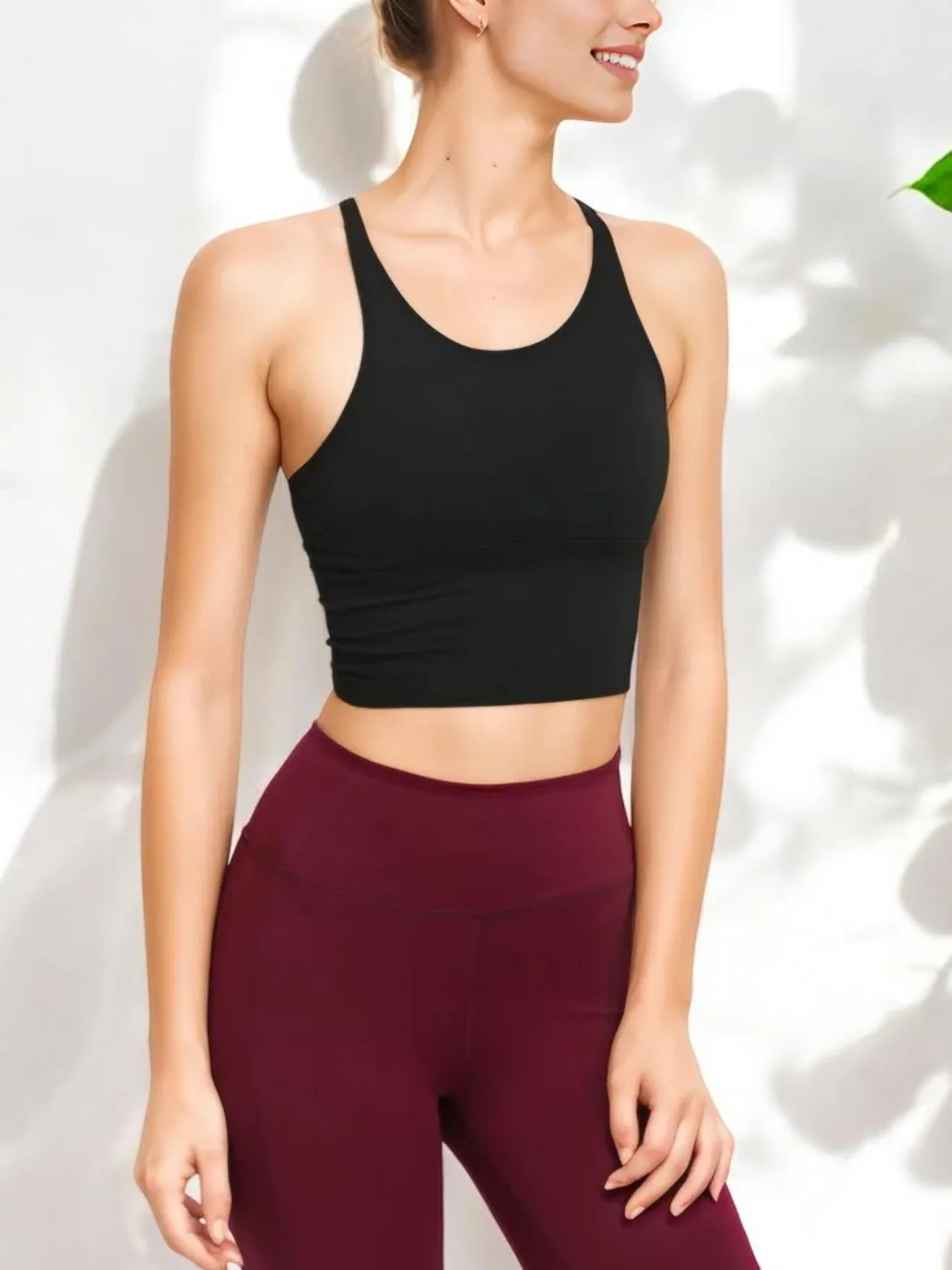 Racerback Scoop Neck Sports Bra with Stretchy Supportive Fit sold by Anna-Kaci product image thumbnail 3