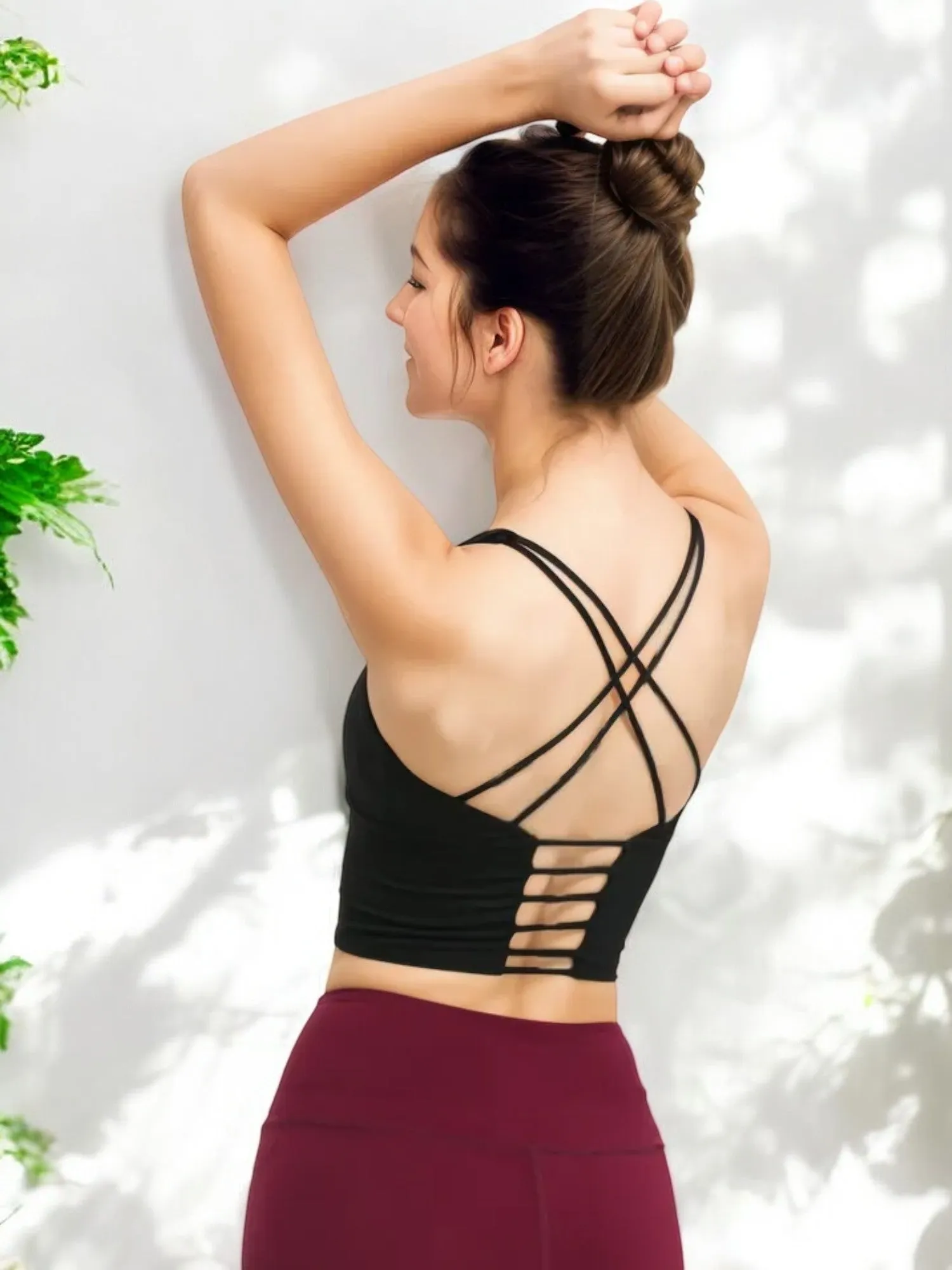 Racerback Scoop Neck Sports Bra with Stretchy Supportive Fit sold by Anna-Kaci product image thumbnail 2