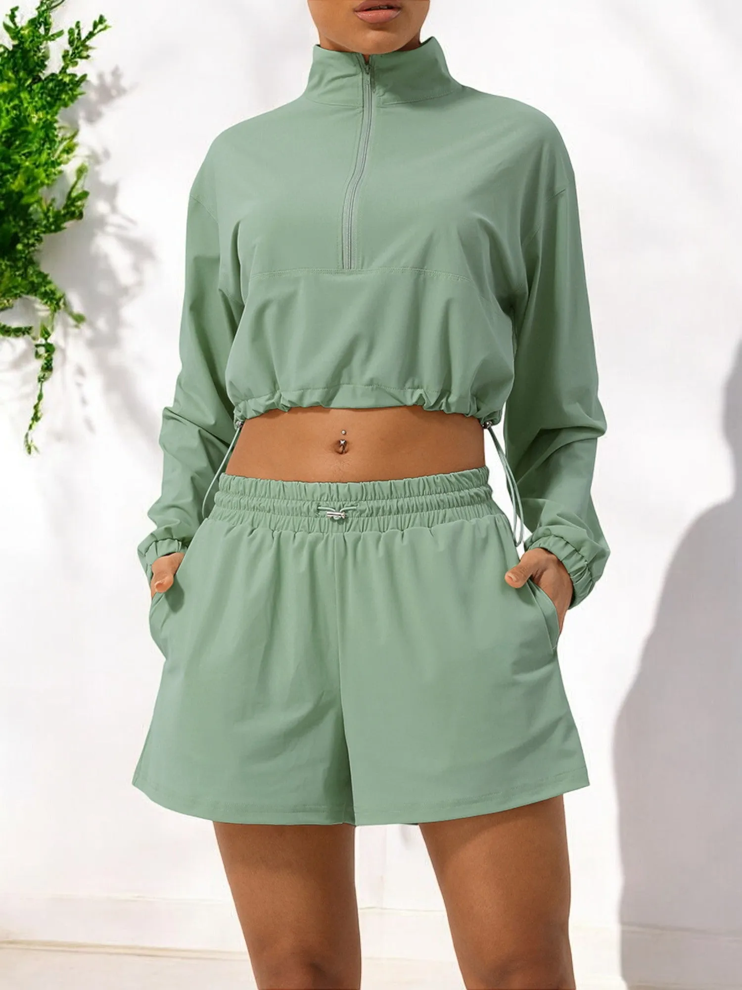 Elastic Waist Athletic Shorts with Side Pockets and Relaxed Fit sold by Anna-Kaci product image thumbnail 5