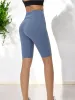 High Waist Biker Shorts with Stretch Fit and Knee-Length Design sold by Anna-Kaci