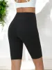 High Waist Biker Shorts with Stretch Fit and Knee-Length Design sold by Anna-Kaci