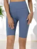 High Waist Biker Shorts with Stretch Fit and Knee-Length Design sold by Anna-Kaci