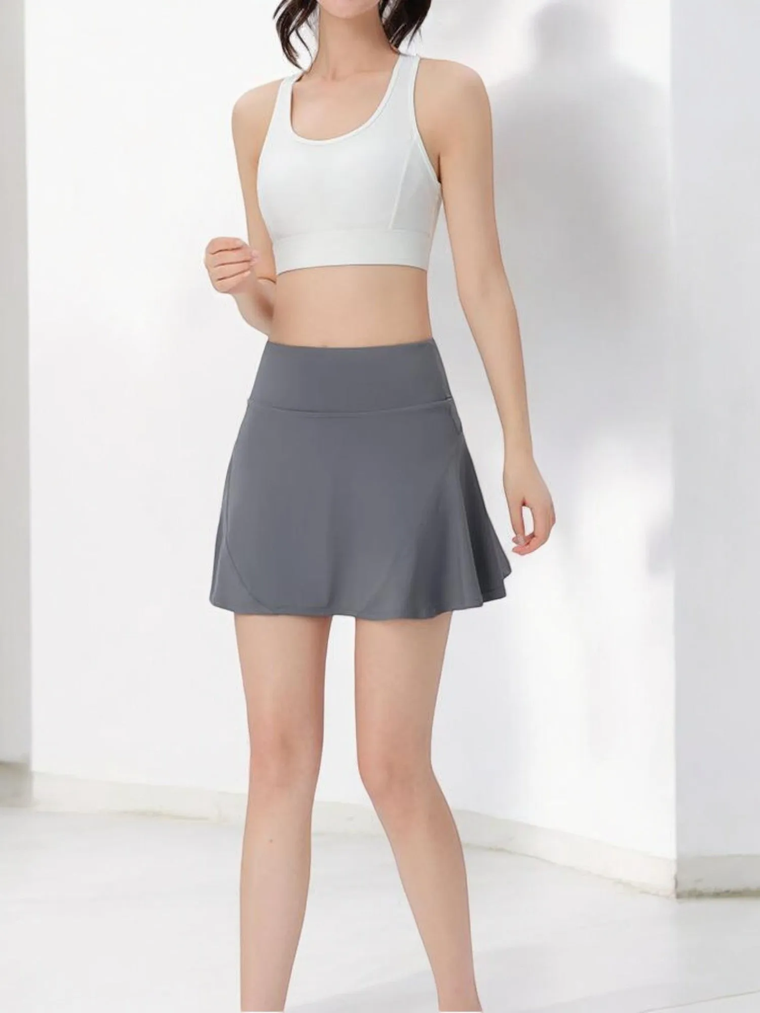 High Waist Flared Athletic Skort with Built-in Shorts for Sports and Casual Wear sold by Anna-Kaci product image thumbnail 3