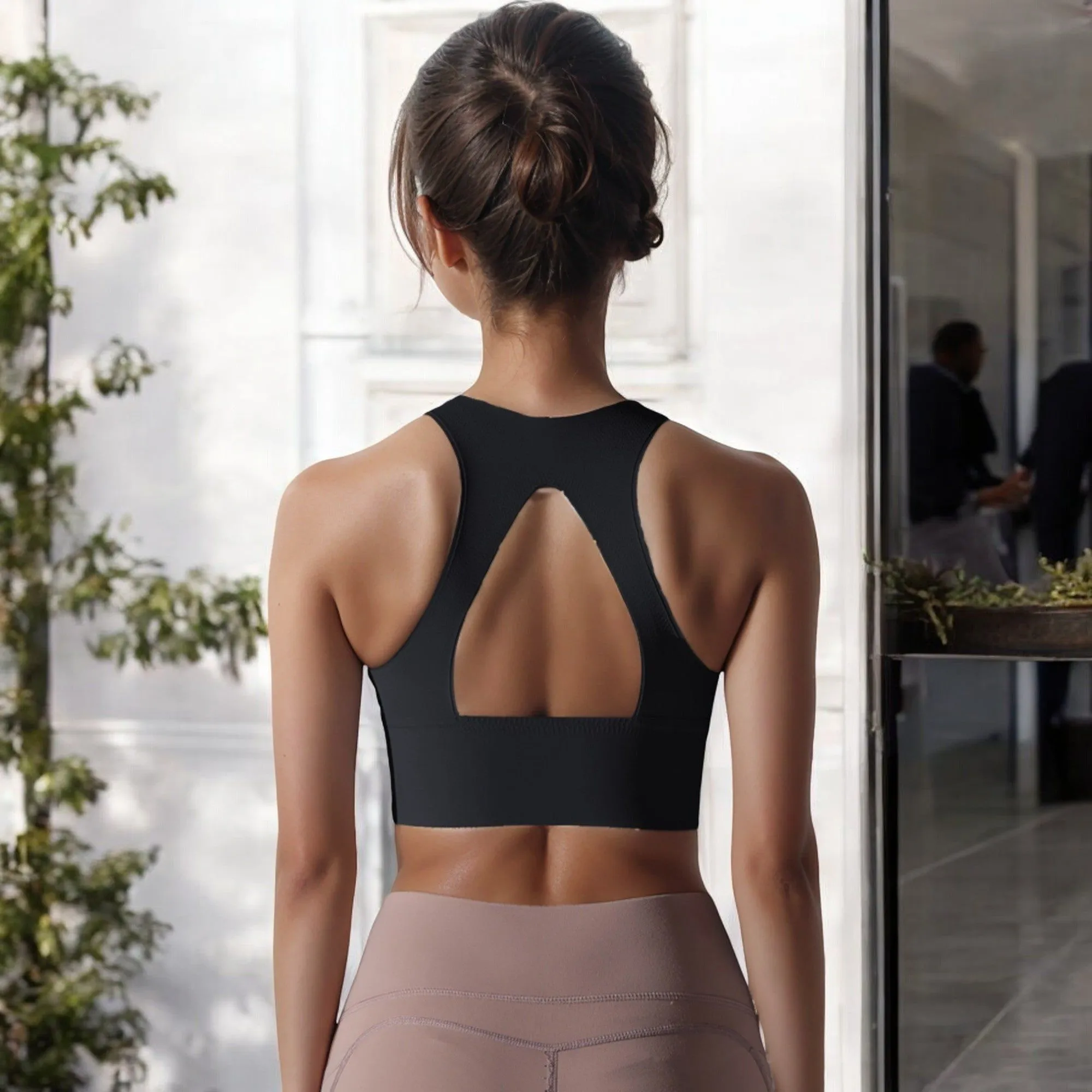 High Neck Sports Brawith Racerback Design and Seamless Fit sold by Anna-Kaci product image thumbnail 3