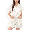 Anna-Kaci Women's Short Sleeve Floral Pajama Set with Button-Front and Ruffle Hem sold by Anna-Kaci