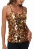 Anna-Kaci Womens Sequin Cami Tops Sleeveless Spaghetti Strap Shimmer Glitter Party Tank Top sold by Anna-Kaci