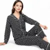 Anna-Kaci Women's Polka Dot Long Sleeve Pajama Set with Button-Up Top and Drawstring Pants sold by Anna-Kaci