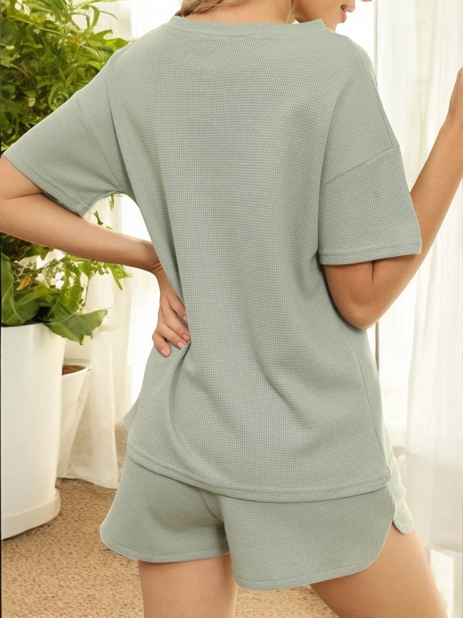 Anna-Kaci Women's Short Sleeve Top and Drawstring Shorts Set with Pockets sold by Anna-Kaci product image thumbnail 4