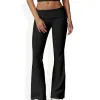 Anna-Kaci Women's Foldover Waist Flare Leg Yoga Pants in Ribbed Knit sold by Anna-Kaci