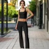 Anna-Kaci Women's Foldover Waist Flare Leg Yoga Pants in Ribbed Knit sold by Anna-Kaci