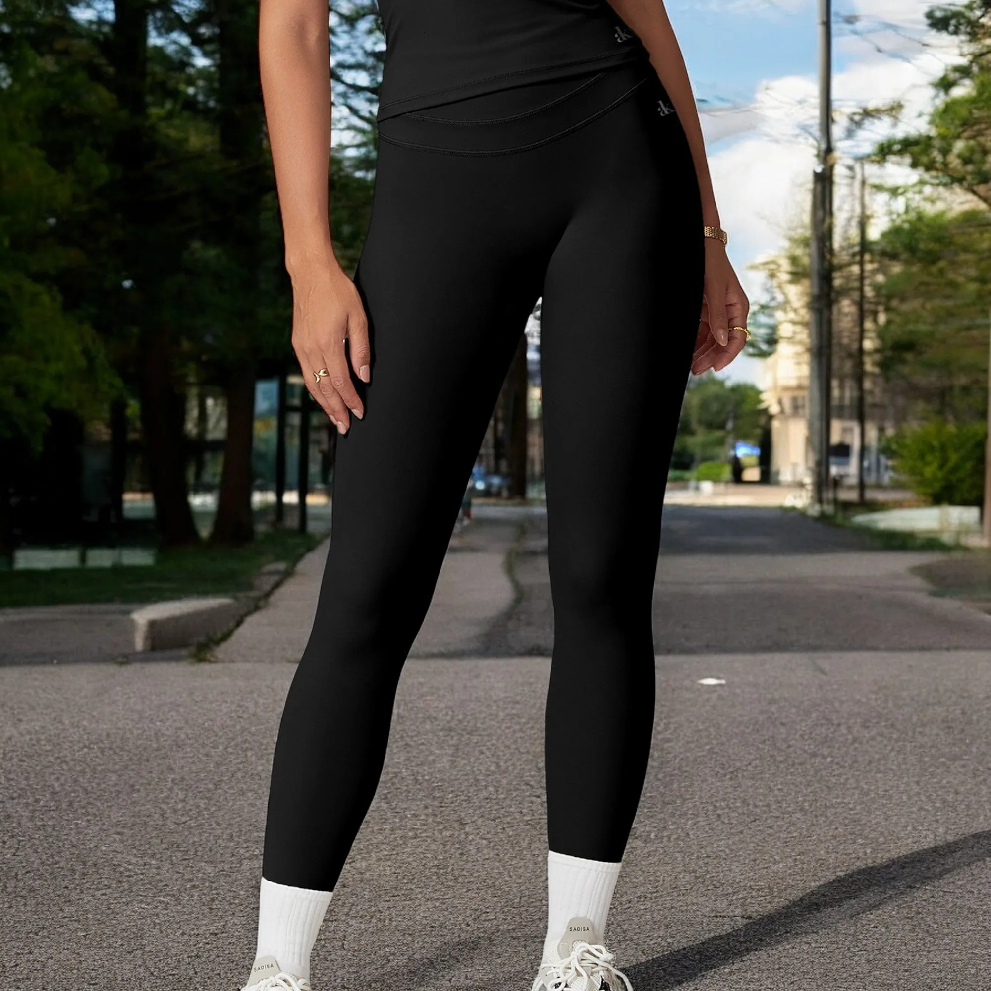 Anna-Kaci Women's High-Waisted Compression Leggings with Crossover Waistband sold by Anna-Kaci product image thumbnail 2
