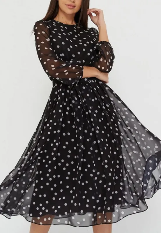 Sheer Polka Dot Print Dress sold by Anna-Kaci