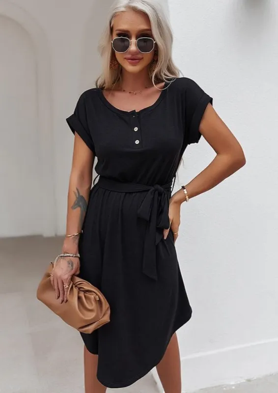 Henley Tie Front Dress sold by Anna-Kaci