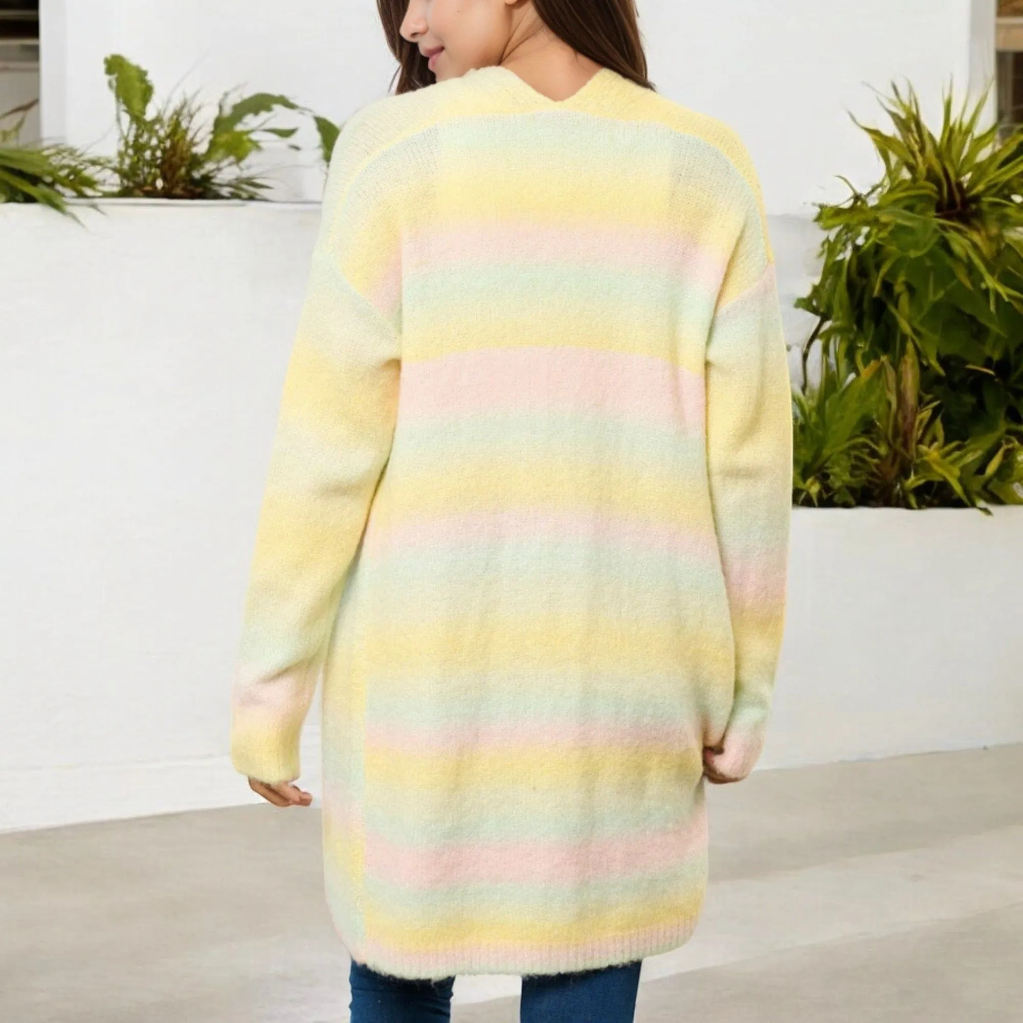 Anna-Kaci Women's Open Front Longline Cardigan with Soft Ombre Knit sold by Anna-Kaci product image thumbnail 5