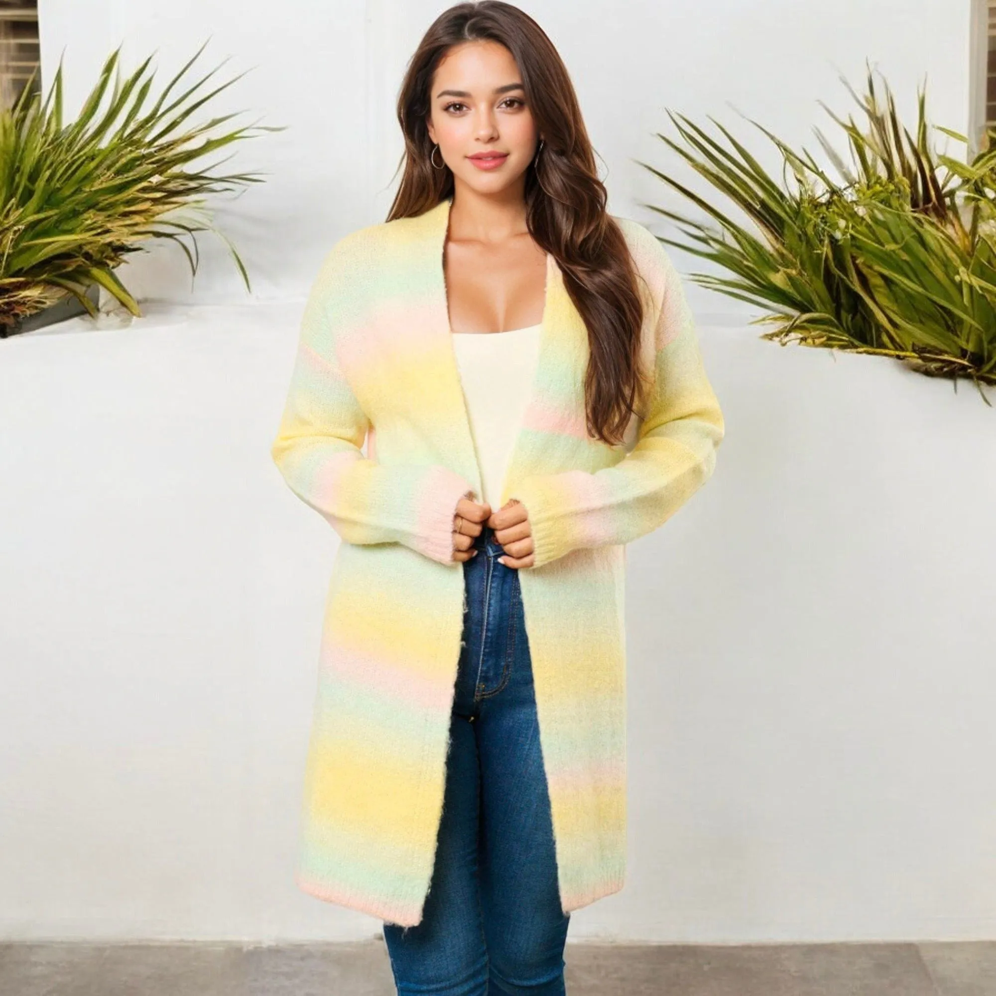 Anna-Kaci Women's Open Front Longline Cardigan with Soft Ombre Knit sold by Anna-Kaci product image thumbnail 4