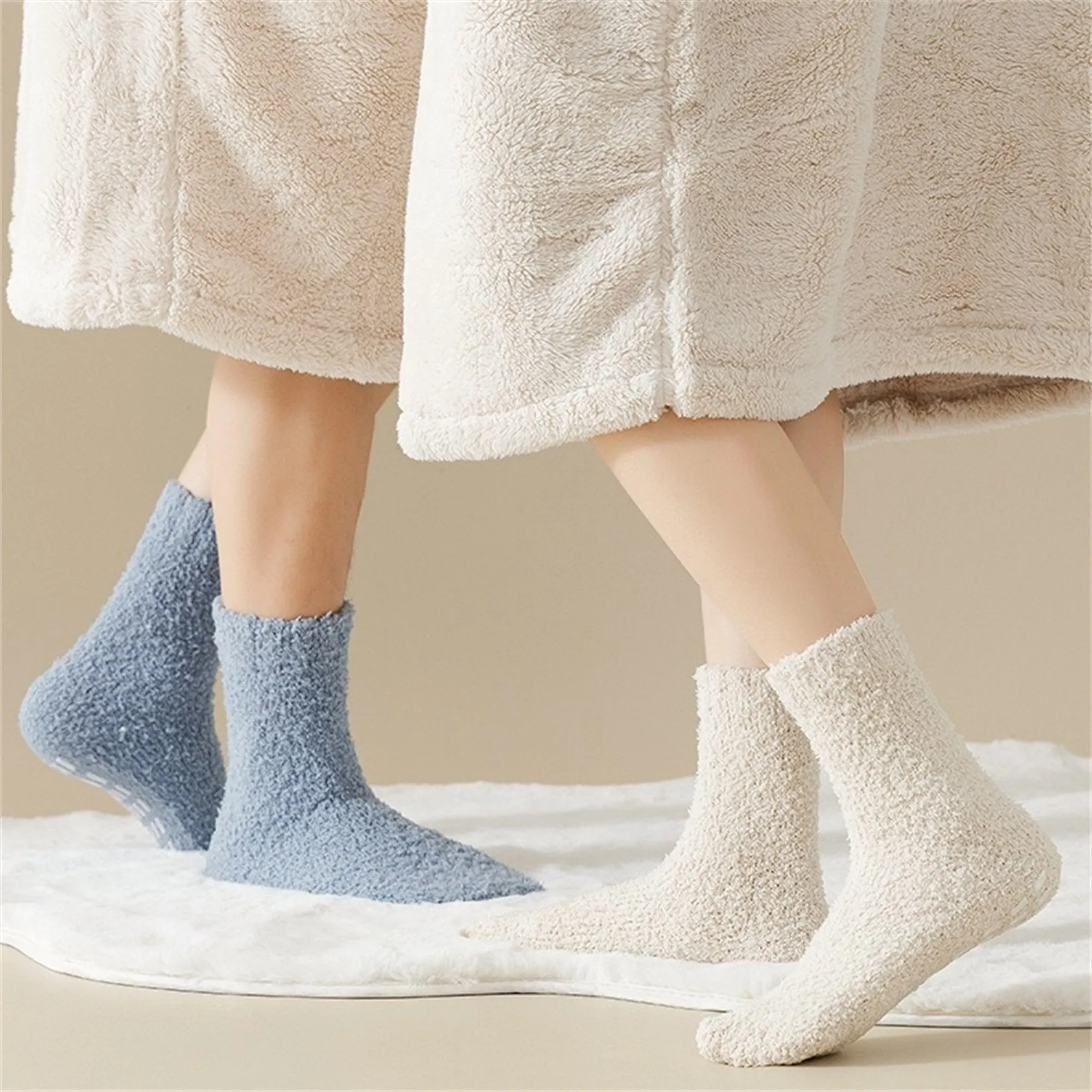 Alilang Women's 3-Pack Anti-Slip Fuzzy Grip Socks for Cozy Indoor Comfort sold by Anna-Kaci product image thumbnail 2