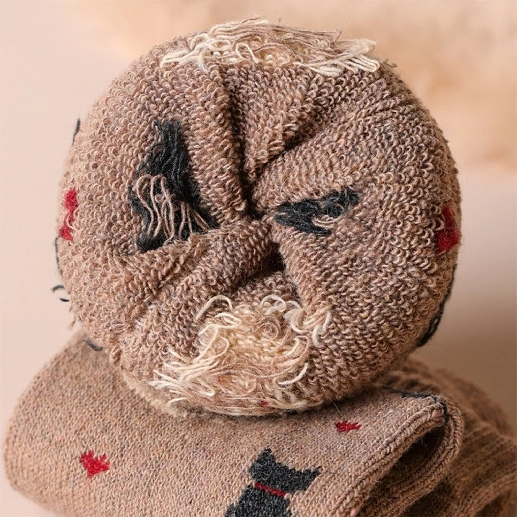 Alilang Women's 5-Pack Assorted Patterned Thick Knit Socks with Plaid and Holiday Prints sold by Anna-Kaci product image thumbnail 4