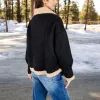 Anna-Kaci Women's Faux Shearling Jacket with Shawl Collar and Contrast Trim sold by Anna-Kaci