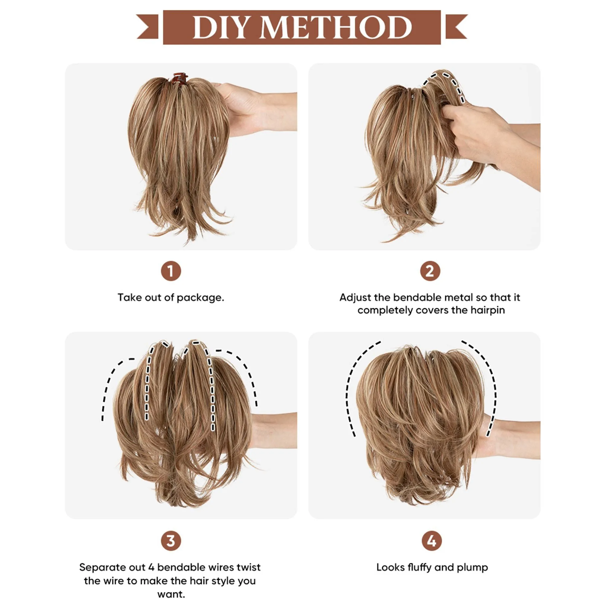 Short Tousled Layered Ponytail Hairpiece with Claw Clip for Women sold by Anna-Kaci product image thumbnail 4