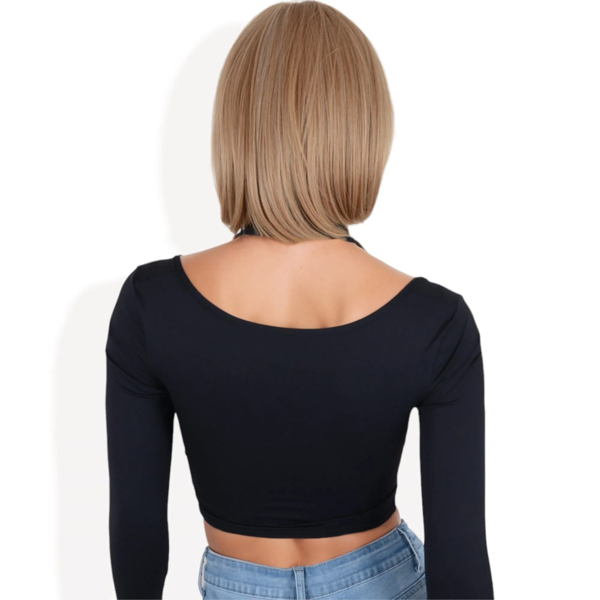 Women Ombre Brown 10inch Bob Wig with Bangs Heat Resistant Synthetic sold by Anna-Kaci product image thumbnail 3