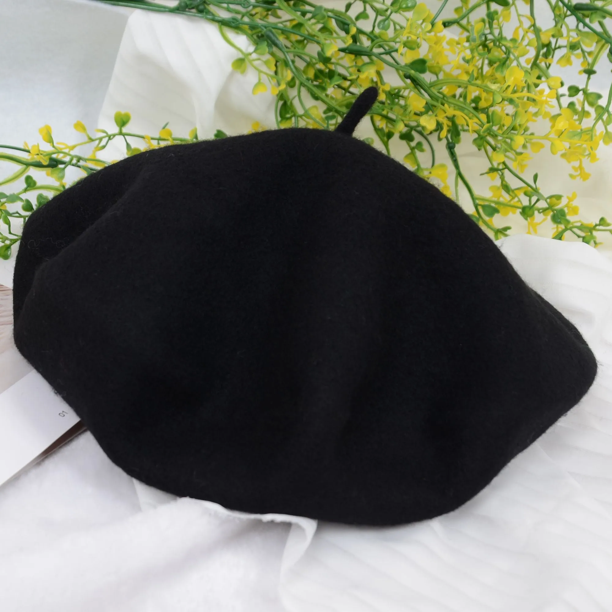 Women's Wool French Beret Hats Solid Color Classic Beanie Fall Winter Cap sold by Anna-Kaci product image thumbnail 5