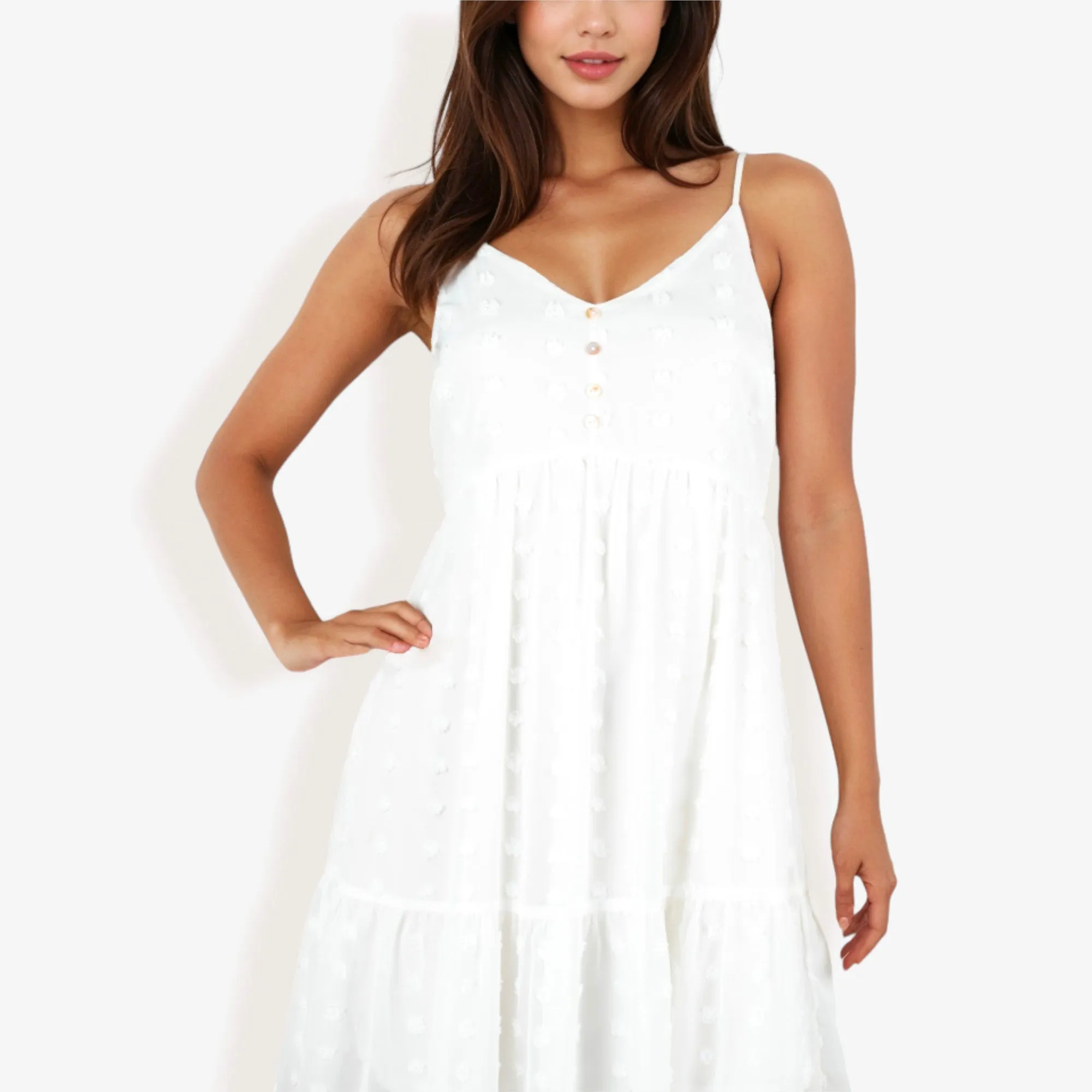 Clip Dot Ruffle Summer Dress sold by Anna-Kaci product image thumbnail 5