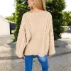 Anna-Kaci Women's Cable Knit Sweater with Long Bell Sleeves sold by Anna-Kaci
