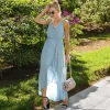 Anna-Kaci Women's Sleeveless V-Neck Wrap Maxi Dress with High-Low Hem sold by Anna-Kaci