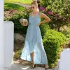 Anna-Kaci Women's Sleeveless V-Neck Wrap Maxi Dress with High-Low Hem sold by Anna-Kaci