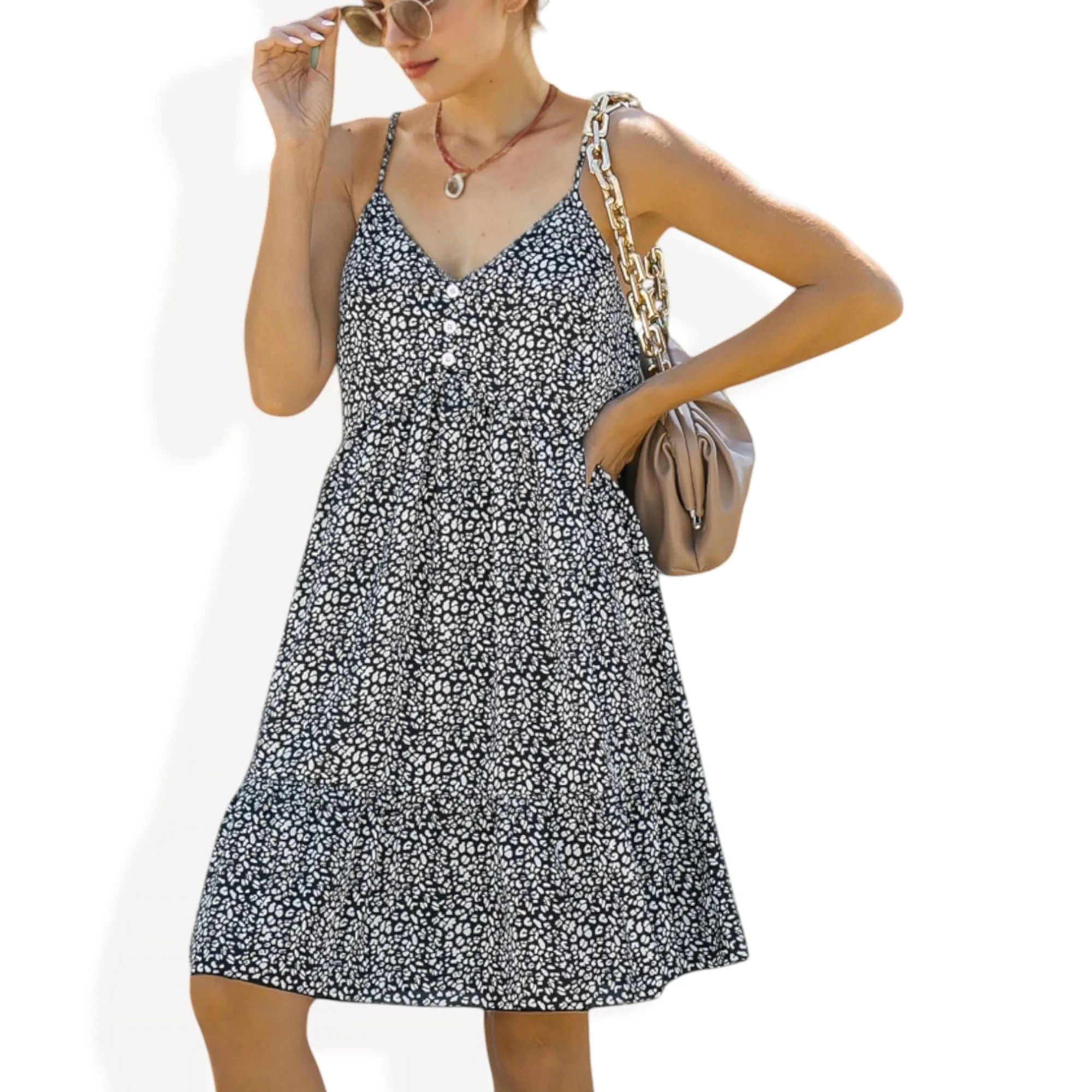 Anna-Kaci Women's Sleeveless Button Front Midi Dress with Adjustable Straps sold by Anna-Kaci