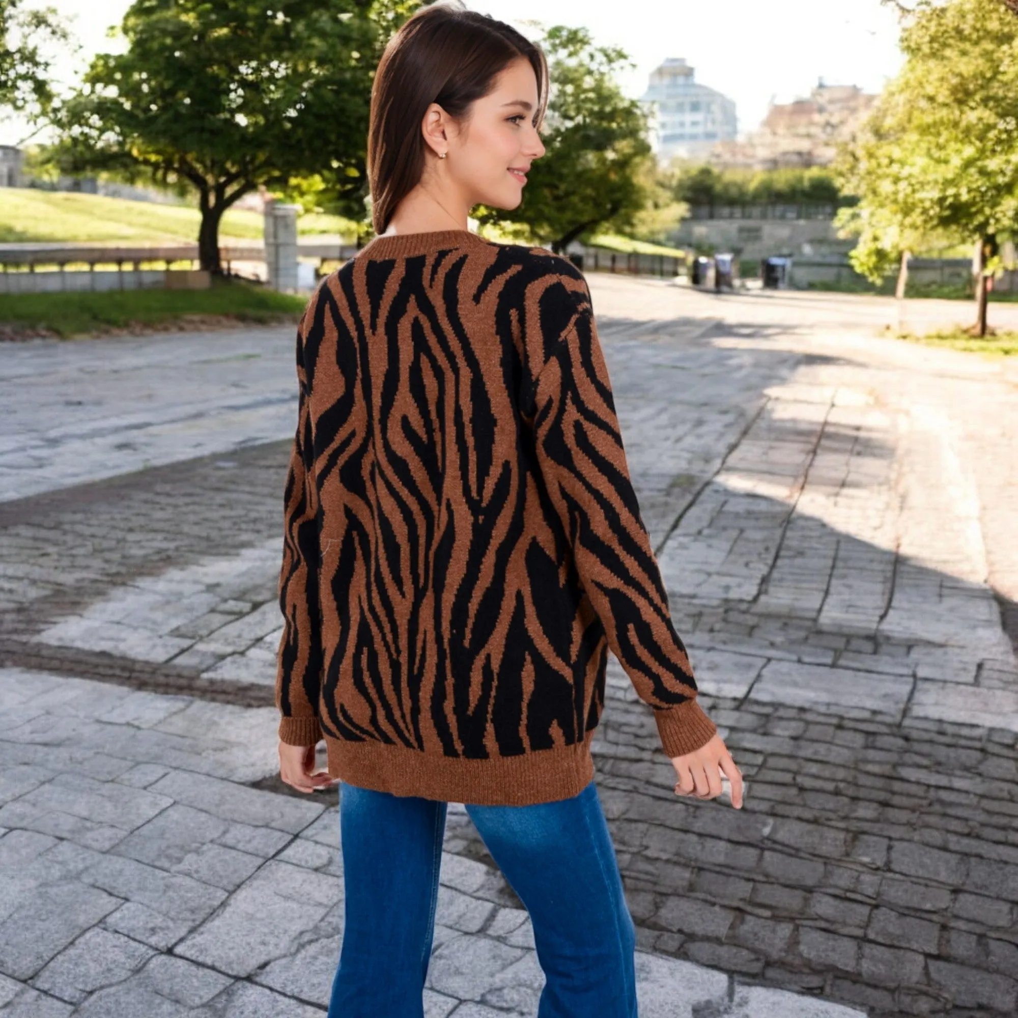 Anna-Kaci Women's V-Neck Button-Down Cardigan with Front Pockets and Relaxed Fit sold by Anna-Kaci product image thumbnail 5