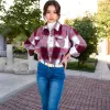 Anna-Kaci Women's Plaid Button-Down Shirt with Classic Design and Relaxed Fit sold by Anna-Kaci