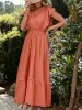 V-Neck Butterfly Sleeved Ruffle Maxi Dress sold by Anna-Kaci