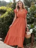 V-Neck Butterfly Sleeved Ruffle Maxi Dress sold by Anna-Kaci