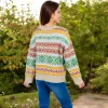Anna-Kaci Women's Multi-Color Fair Isle Knit Sweater with Crew Neck and Long Sleeves sold by Anna-Kaci