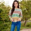 Anna-Kaci Women's Multi-Color Fair Isle Knit Sweater with Crew Neck and Long Sleeves sold by Anna-Kaci