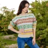 Anna-Kaci Women's Multi-Color Fair Isle Knit Sweater with Crew Neck and Long Sleeves sold by Anna-Kaci