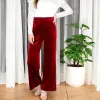 Anna-Kaci Women's High Waist Wide Leg Velvet Pants with Soft Textured Finish sold by Anna-Kaci