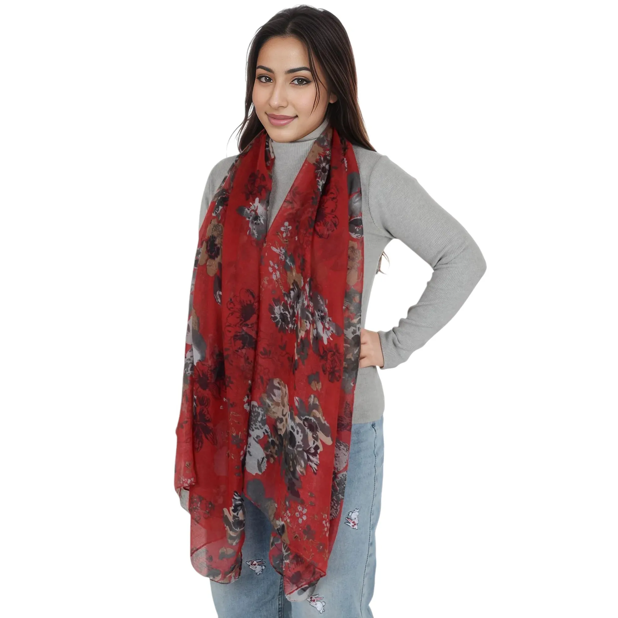 Anna-Kaci Fashion Floral Print Scarves Lightweight Winter Wrap Scarf Head Shawl for Women sold by Anna-Kaci product image thumbnail 2