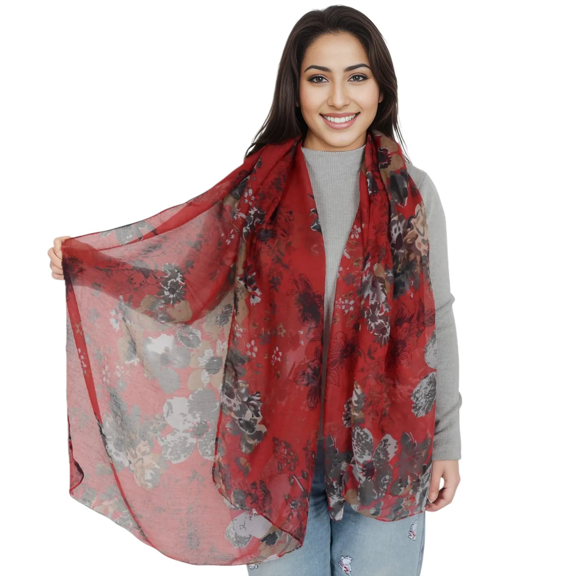 Anna-Kaci Fashion Floral Print Scarves Lightweight Winter Wrap Scarf Head Shawl for Women sold by Anna-Kaci