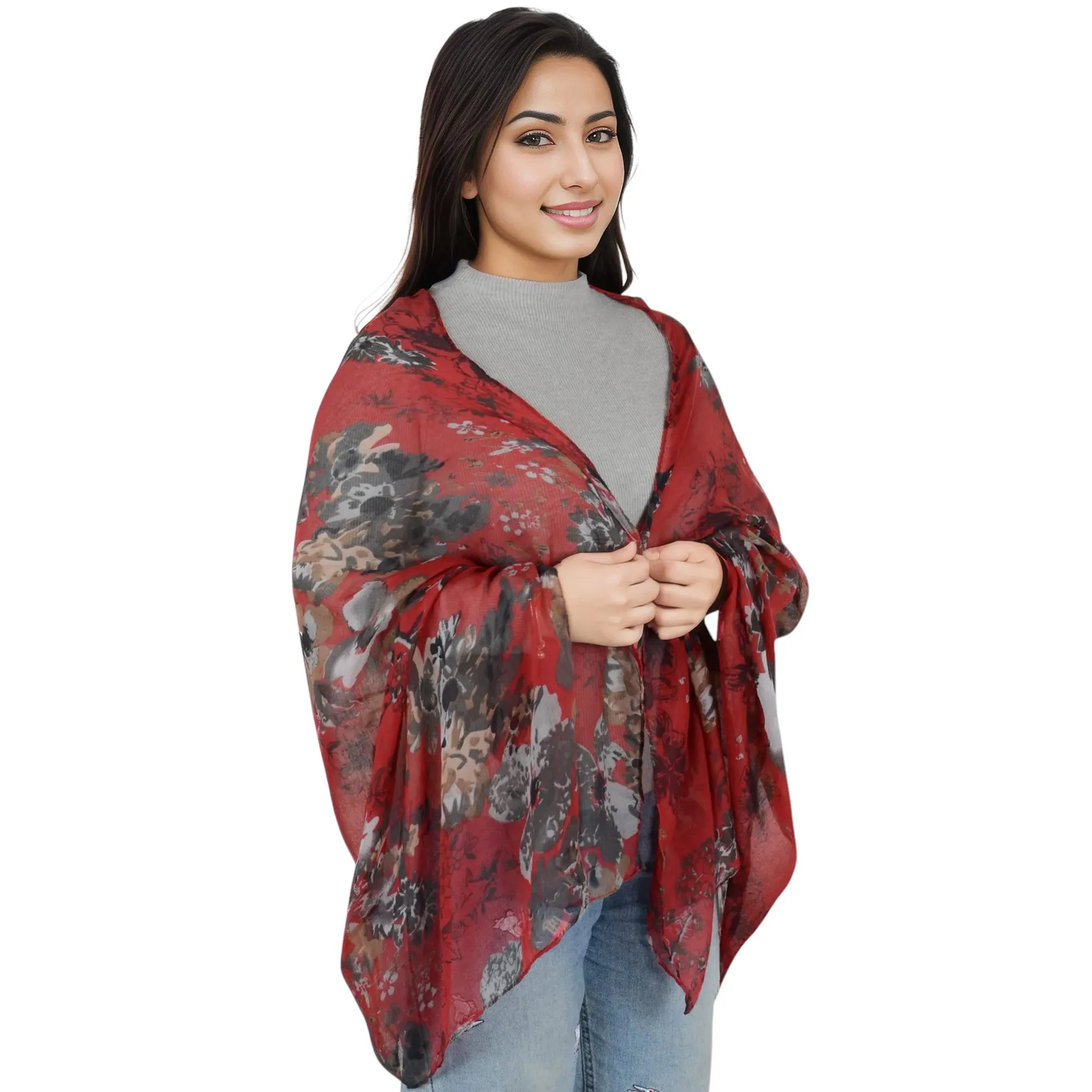 Anna-Kaci Fashion Floral Print Scarves Lightweight Winter Wrap Scarf Head Shawl for Women sold by Anna-Kaci product image thumbnail 4