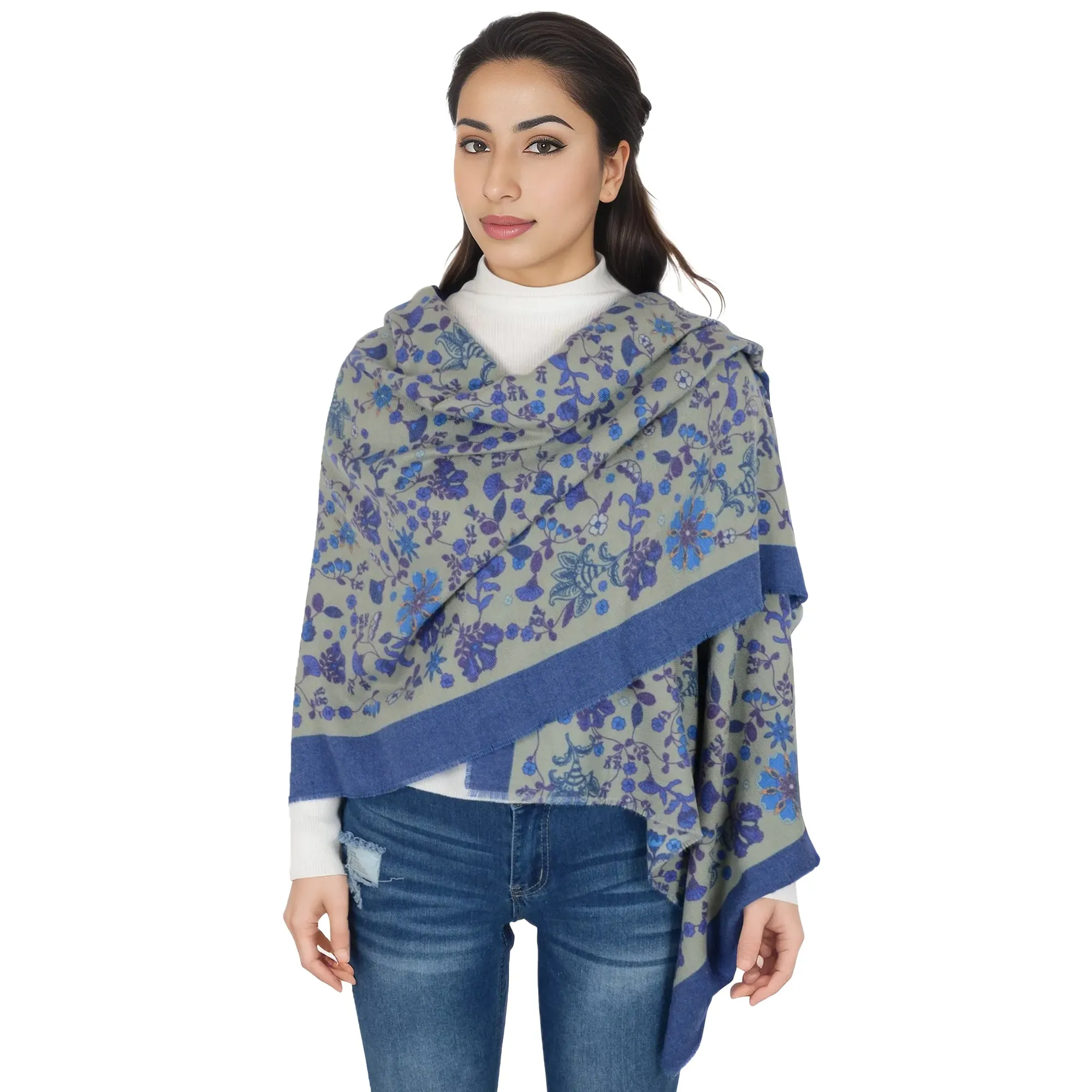 Anna-Kaci Floral Print Scarf Soft Cashmere Feel Shawl Wrap Winter Scarves for Women 74.8 x 25.6 inch sold by Anna-Kaci product image thumbnail 4