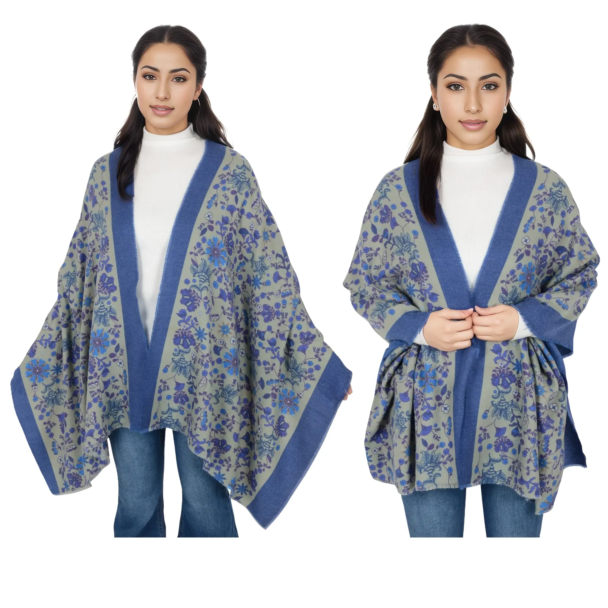 Anna-Kaci Floral Print Scarf Soft Cashmere Feel Shawl Wrap Winter Scarves for Women 74.8 x 25.6 inch sold by Anna-Kaci product image thumbnail 5