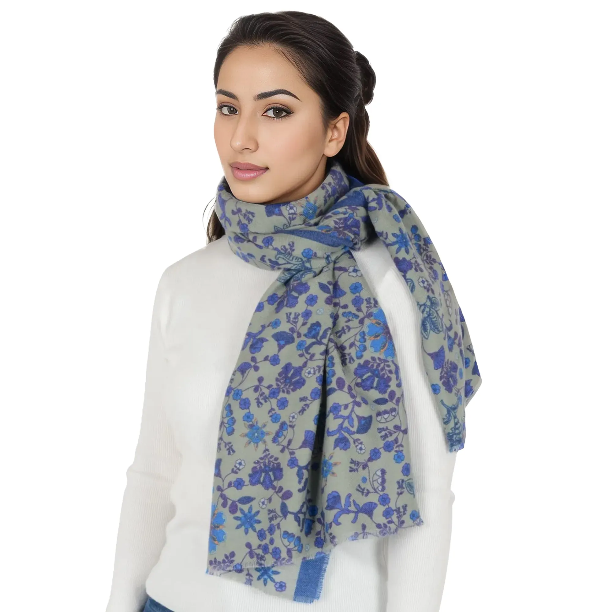 Anna-Kaci Floral Print Scarf Soft Cashmere Feel Shawl Wrap Winter Scarves for Women 74.8 x 25.6 inch sold by Anna-Kaci product image thumbnail 3