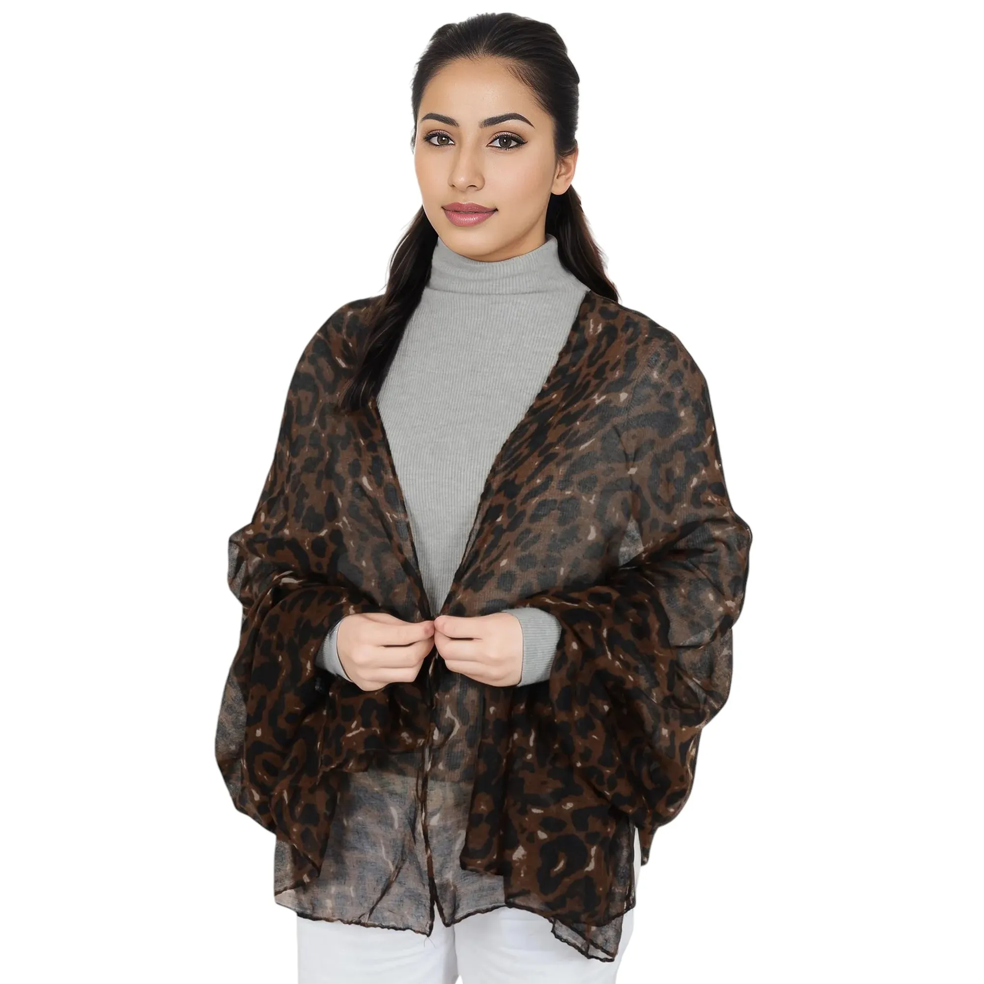 Anna-Kaci Women's Classic Leopard Print Scarf Lightweight Shawl Wrap Head Scarves sold by Anna-Kaci product image thumbnail 4