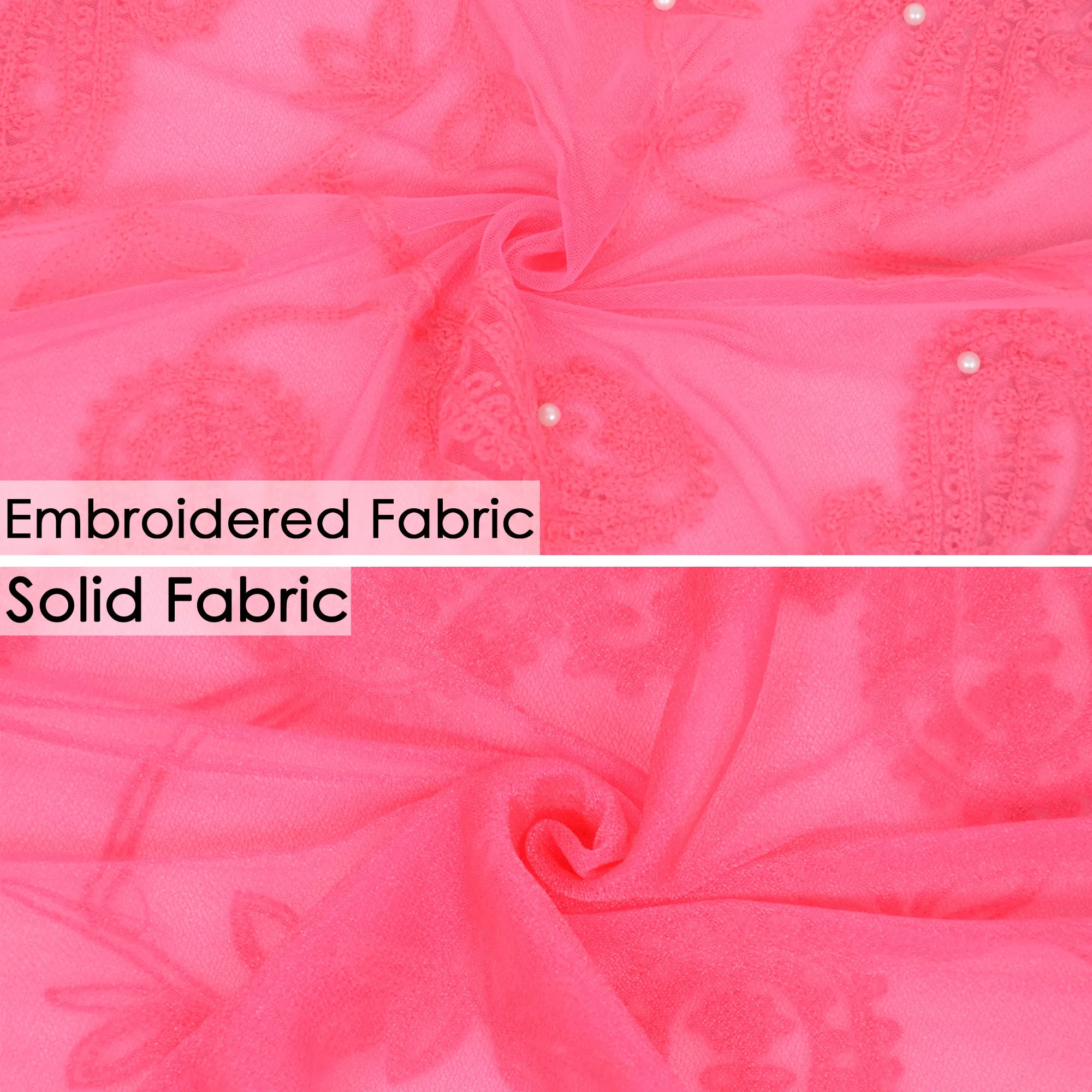 Anna-Kaci Women's Embroidered Floral Lace Scarf Solid Double Layered Faux Pearls Long Wrap Scarf sold by Anna-Kaci product image thumbnail 5