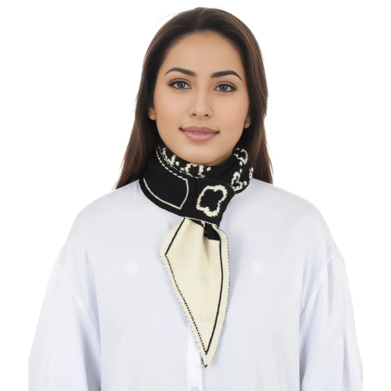 Alilang Skinny Knitted Scarf Letter Animal Pattern Pull-Through Design Winter Neckerchief Scarf for Women sold by Anna-Kaci