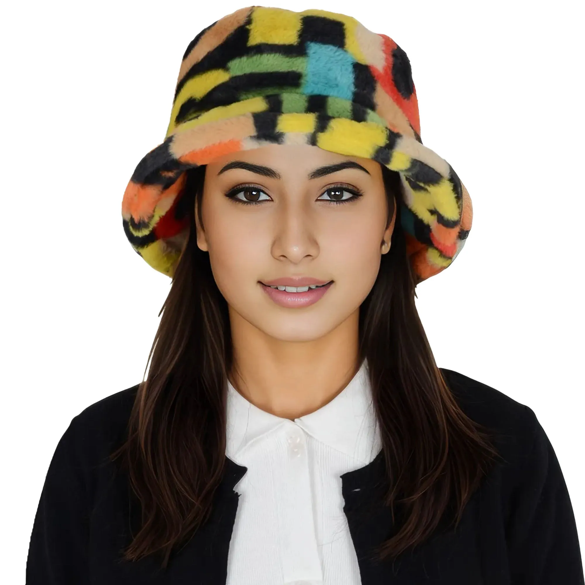 Anna-Kaci Comfy Faux Fur Fuzzy Bucket Hat Colorful Winter Warm Hat Plush Fisherman Cap for Women sold by Anna-Kaci product image thumbnail 2