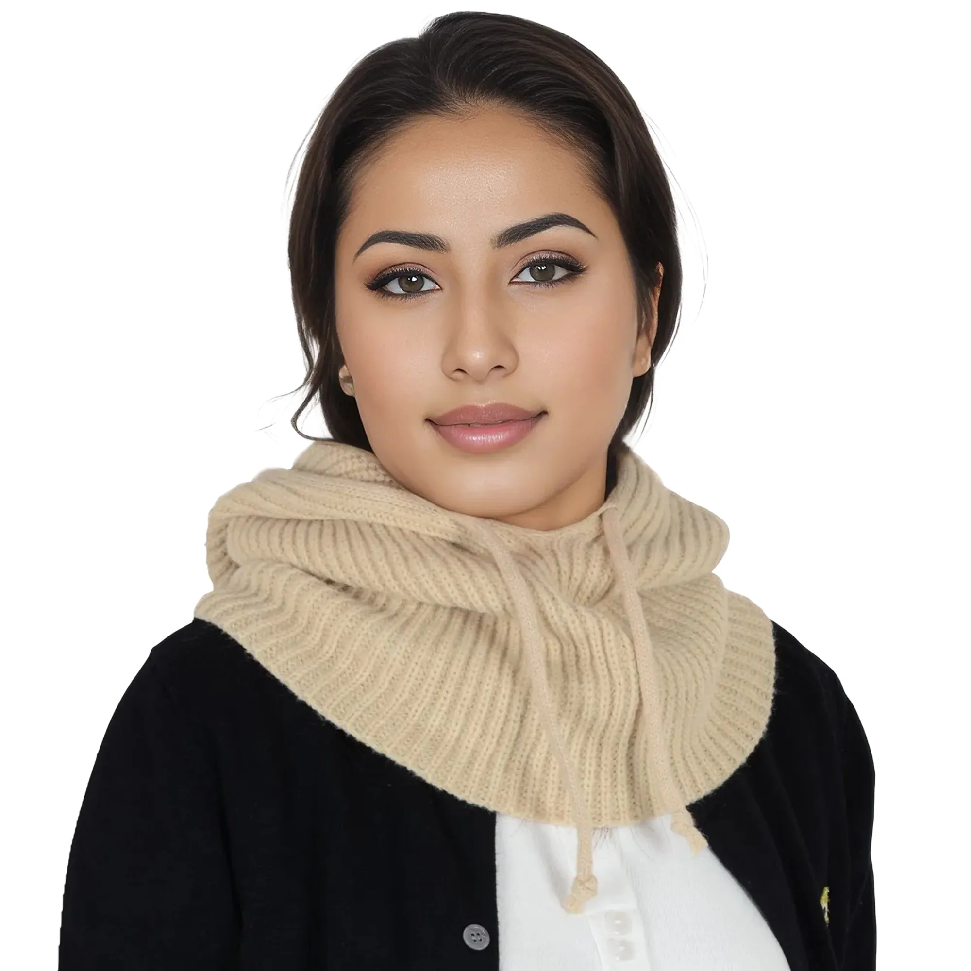 Anna-Kaci Solid Hooded Scarf Hat Winter Balaclava Knit Skull Cap Beanie Hat Neck Gaiters for Women sold by Anna-Kaci product image thumbnail 2